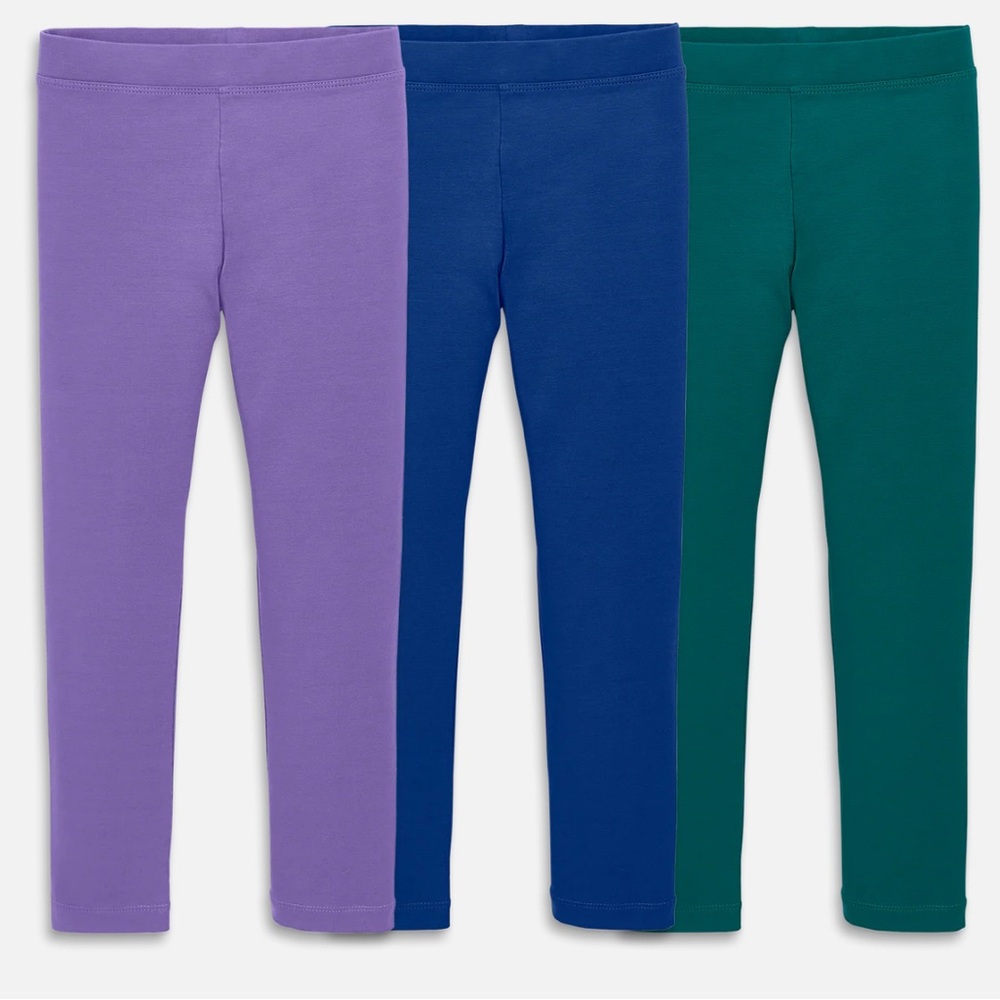 Primary Kids' Leggings Trio - purple, blue, green